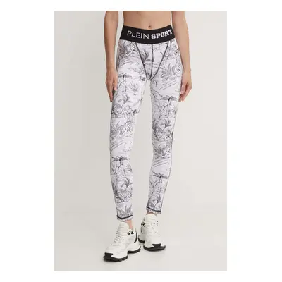 PLEIN SPORT legging fehér, női, mintás, FADC WJT1954 STE003N