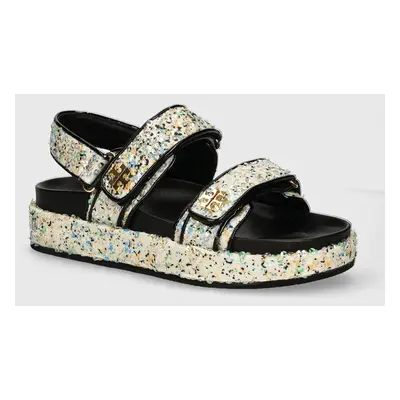 Tory Burch szandál Kira Sport Sandal bézs, női, platformos