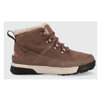 The North Face cipő Sierra Mid WOMEN LACE WP barna, női, téliesített