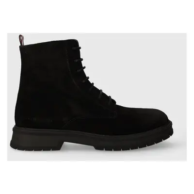 Tommy Hilfiger velúr cipő CORE SUEDE BOOT fekete, férfi, FM0FM04674