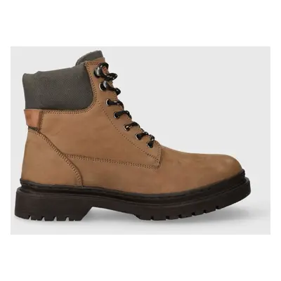 Pepe Jeans velúr bakancs HARRY BOOT barna, férfi, PMS50236