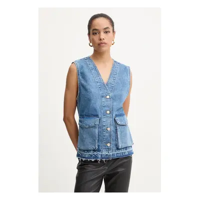 Moschino Jeans farmer mellény egysoros gombolású, 1001.8221