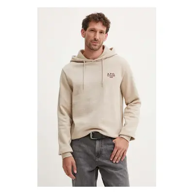 A.P.C. felső hoodie standard rue madame GOTS bézs, melange, kapucnis, COHBV.M27914