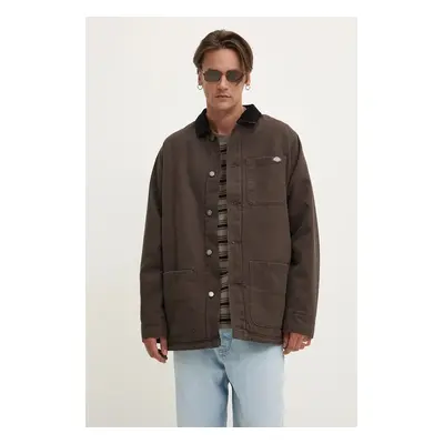 Dickies rövid kabát Duck High Pile Flce Line Chore Jacket férfi, barna, átmeneti, DK0A4XGA