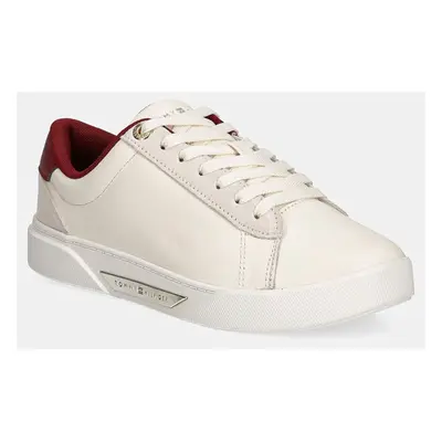 Tommy Hilfiger bőr sportcipő CHIC COURT SNEAKER bézs, FW0FW08123