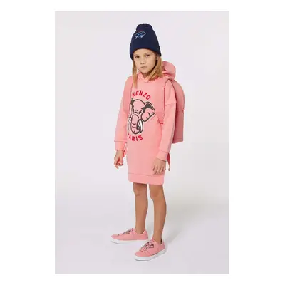 Kenzo Kids gyerek pamutruha rózsaszín, mini, egyenes, K60660