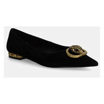 Kurt Geiger London velúr balerina Chelsea Point Flat fekete