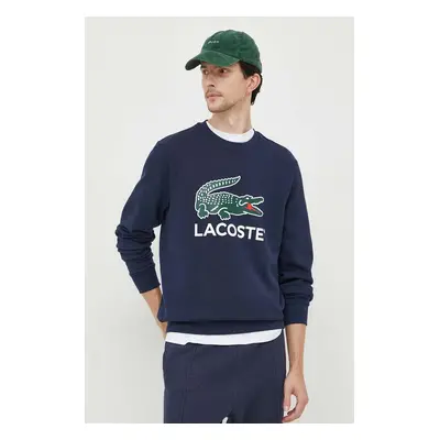 Lacoste pamut melegítőfelső sötétkék, férfi, nyomott mintás