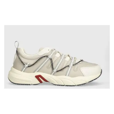 Calvin Klein Jeans sportcipő RETRO TENNIS LOW LACEUP MIX DIF bézs, YM0YM00918