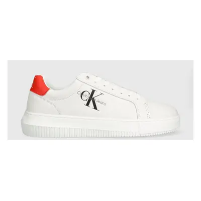 Calvin Klein Jeans bőr sportcipő YM0YM00681 CHUNKY CUPSOLE MONOLOGO fekete, YM0YM00681