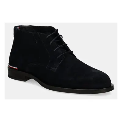 Tommy Hilfiger velúr cipő CORE RWB HILFIGER SUEDE BOOT sötétkék, férfi, FM0FM04805