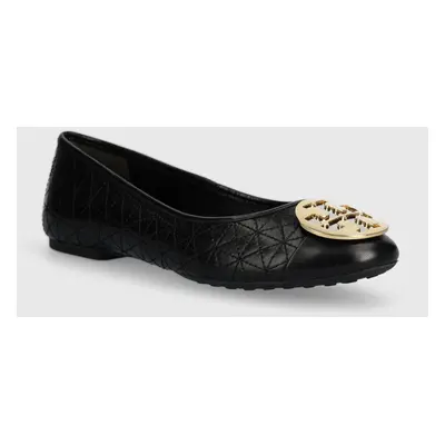 Tory Burch bőr balerina cipő Claire Quilted Ballet fekete, 155325.006