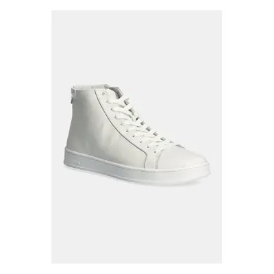 Calvin Klein bőr sportcipő HIGH TOP LACE UP fehér, HM0HM01547