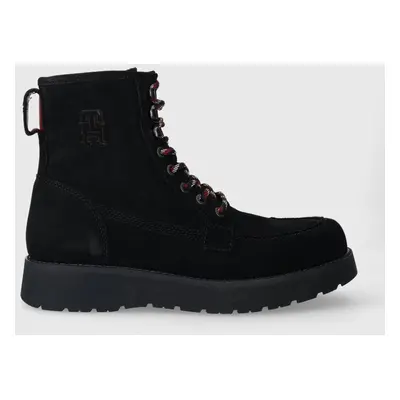 Tommy Hilfiger velúr cipő TH AMERICAN SUEDE BOOT sötétkék, férfi, FM0FM04667