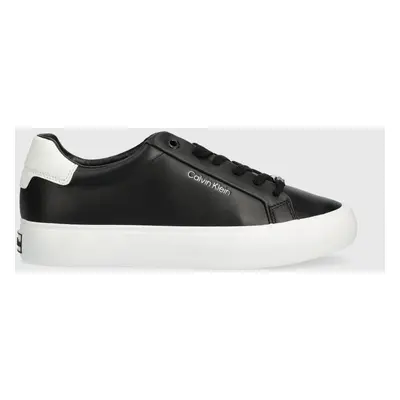 Calvin Klein sportcipő VULCANIZED LACE UP LTH fekete, HW0HW02037