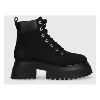 Timberland bakancs Sky 6In LaceUp fekete, női, lapos talpú, TB0A428J0011