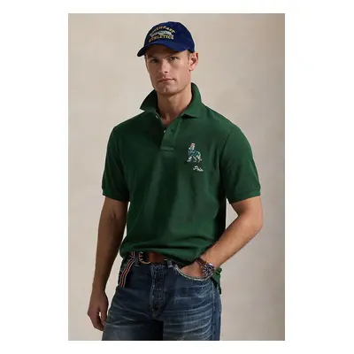 Polo Ralph Lauren pamut póló zöld, nyomott mintás