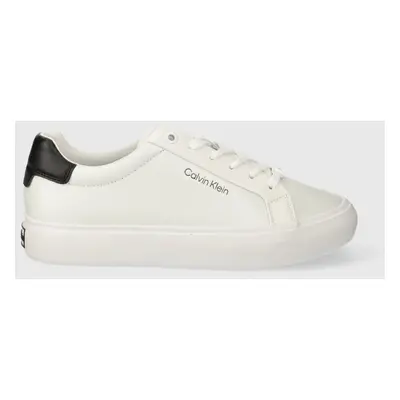 Calvin Klein sportcipő VULCANIZED LACE UP LTH fehér, HW0HW02037