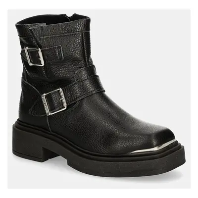 Steve Madden bőr csizma Choice fekete, női, enyhén téliesített, platformos, SM11003227