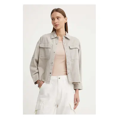 G-Star Raw pamut ing női, galléros, bézs, relaxed, D24593-D454