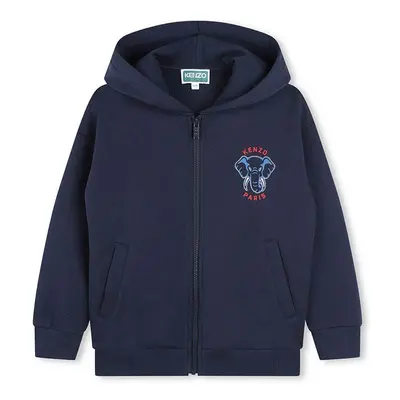 Kenzo Kids gyerek felső sötétkék, nyomott mintás, kapucnis, K60813