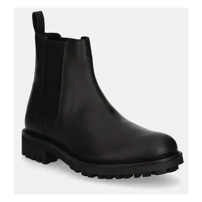 Calvin Klein bőr bokacsizma CHELSEA BOOT RUB fekete, férfi, HM0HM01610