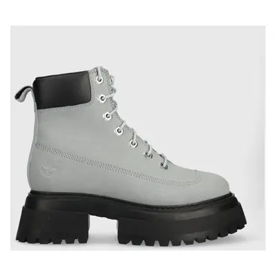 Timberland bakancs Sky 6In LaceUp szürke, női, enyhén téliesített, platformos, TB0A42AWEA31