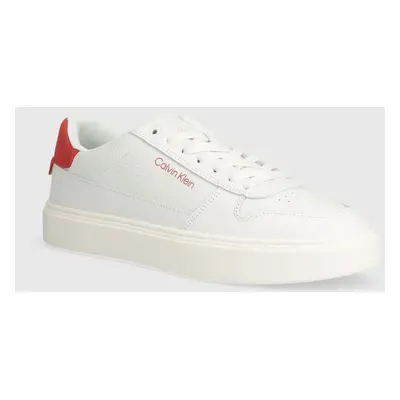 Calvin Klein bőr sportcipő LOW TOP LACE UP BSKT fekete, HM0HM01254