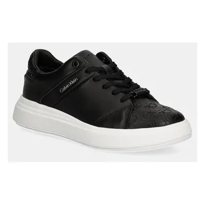 Calvin Klein cipő CUPSOLE LACE UP MONO MIX fekete, női, HW0HW02218