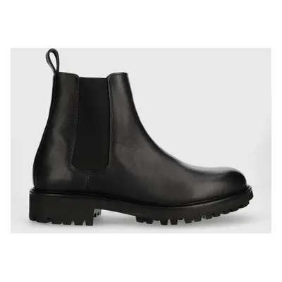 Calvin Klein bőr cipő CHELSEA BOOT fekete, férfi, HM0HM01229