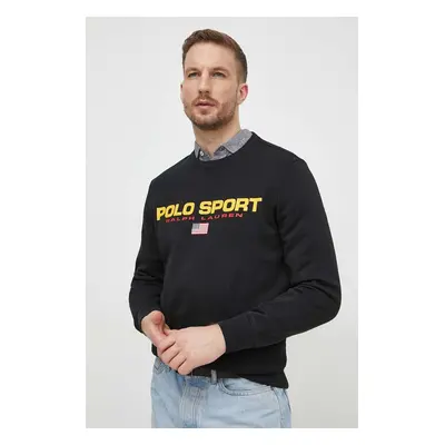 Polo Ralph Lauren felső fekete, férfi, nyomott mintás