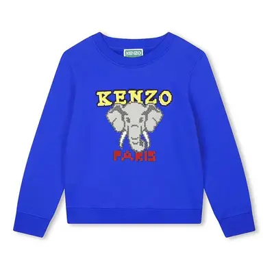 Kenzo Kids gyerek melegítőfelső pamutból sötétkék, nyomott mintás