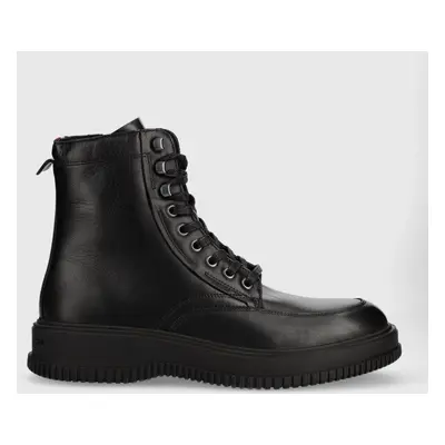 Tommy Hilfiger bőr cipő TH EVERYDAY CLASS TERMO LTH BOOT fekete, férfi, FM0FM04658