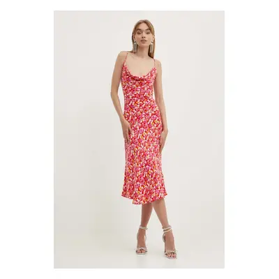 Rotate ruha JACQUARD MIDI STRAP DRESS midi, harang alakú