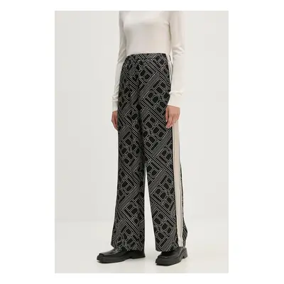 Bruuns Bazaar nadrág FloretBBRina pants női, fekete, magas derekú egyenes, BBW4151