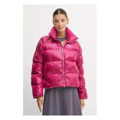 Puma rövid kabát Shiny Puffer Jacket női, lila, téli