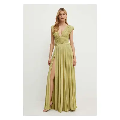 Elisabetta Franchi ruha zöld, maxi, harang alakú, AB56341E2 NORBLIN