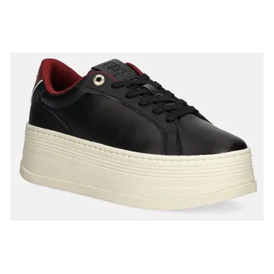 Tommy Hilfiger sportcipő TH PLATFORM SNEAKER TRIANGLE fekete, FW0FW08115