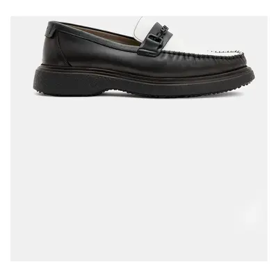 AllSaints bőr mokaszin Gibbs Chain Loafer fekete, férfi, M011FB