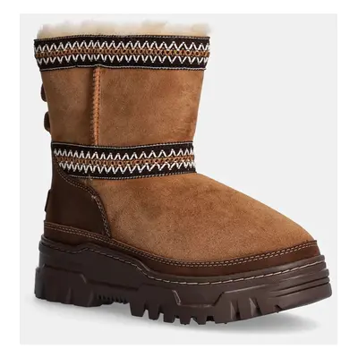 UGG velúr hócipő Classic Mini Trailgazer barna, 1158322-CHE