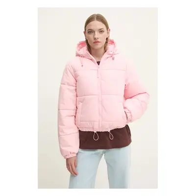 Juicy Couture rövid kabát MARGIE PUFFER női, rózsaszín, téli, JCOIJ224553