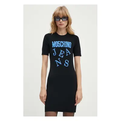 Moschino Jeans ruha fekete, mini, testhezálló, 0491.8205