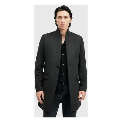 AllSaints kabát gyapjú keverékből HARGROVE COAT zöld, átmeneti, M038OB