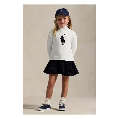 Polo Ralph Lauren gyerek ruha fehér, mini, harang alakú