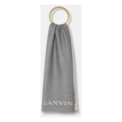 Lanvin gyapjú sál szürke, mintás, 6L3518.J5756