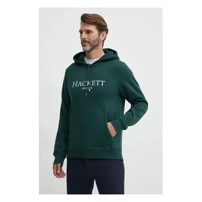 Hackett London felső zöld, férfi, nyomott mintás, kapucnis, HM581289