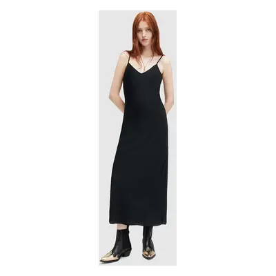 AllSaints ruha Bryony fekete, midi, egyenes