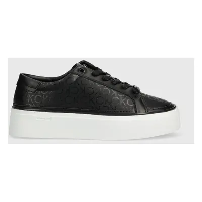 Calvin Klein sportcipő FLATFORM CUPSOLE LACE UP-EPI MN fekete, HW0HW01670