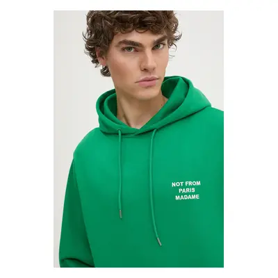 Drôle de Monsieur felső zöld, férfi, sima, kapucnis, E.HO162.CO127.GN Le Hoodie Slogan