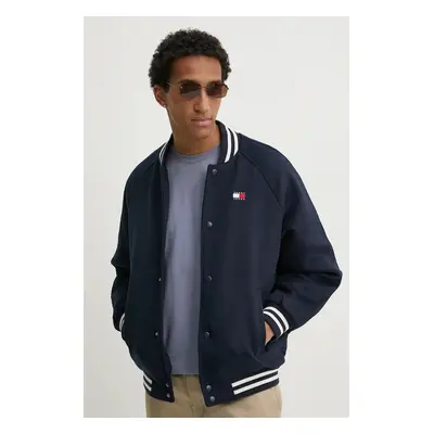 Tommy Jeans bomber dzseki gyapjú keverékből sötétkék, átmeneti, DM0DM20685